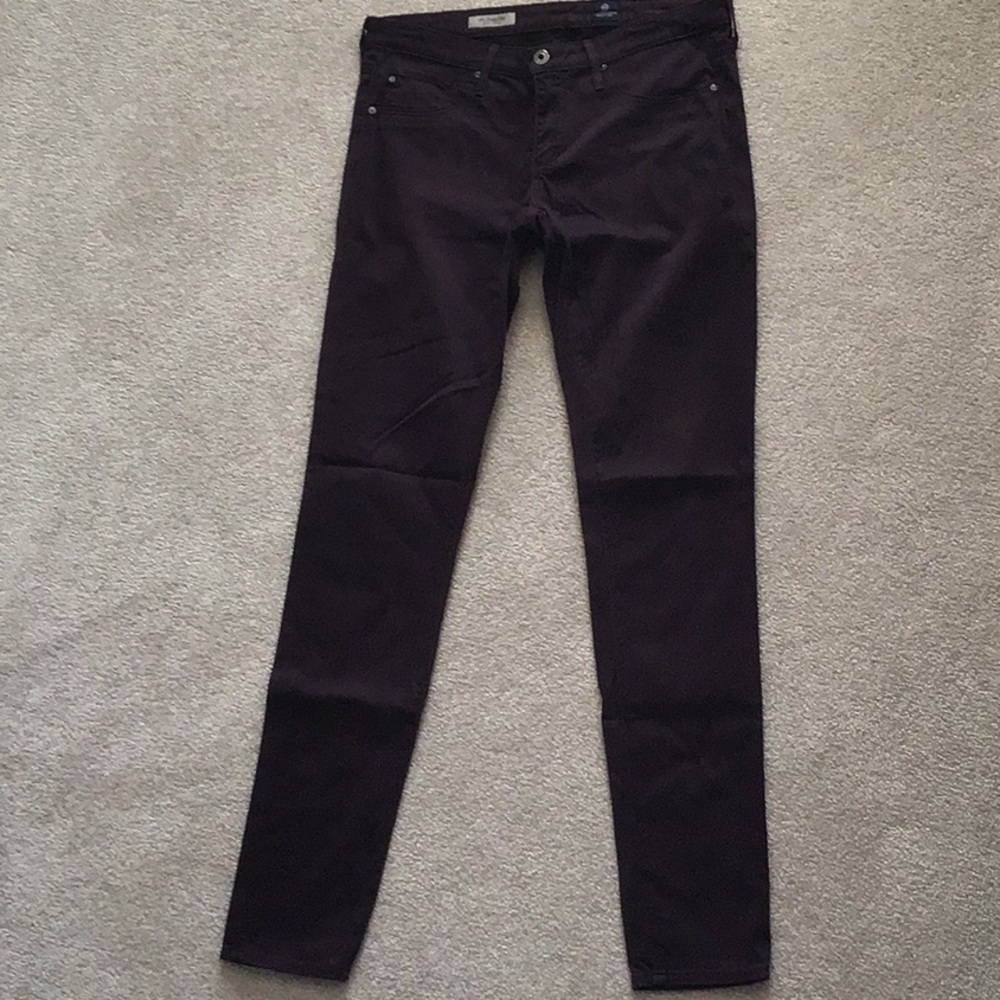 Eggplant colored The Legging Super Skinny AG Jeans
